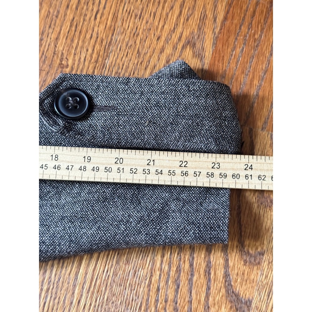 Womens Grey Herringbone Longline Pea Coat Button Front Jacket Grey - Picture 16 of 16